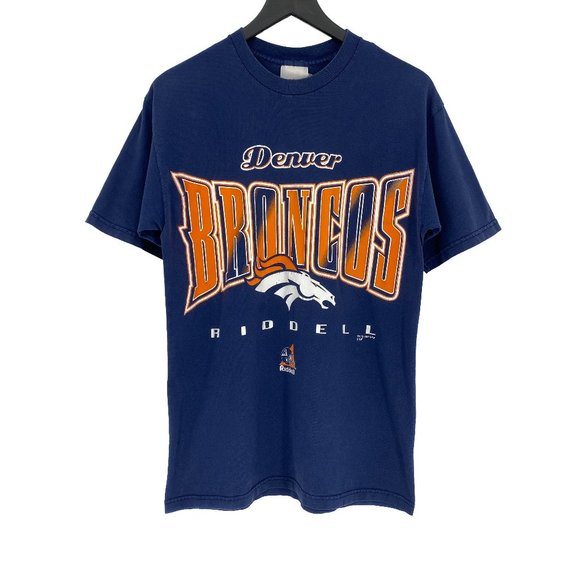 Vintage RIDDELL 1997 DENVER BRONCOS Blue Short Sleeves T-Shirt Size M - Picture 1 of 16